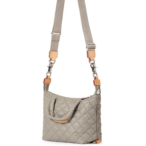 MZ Wallace Handbags - MZ Wallace Deluxe small Sutton Quilted Crossbody Tote Bag in grey